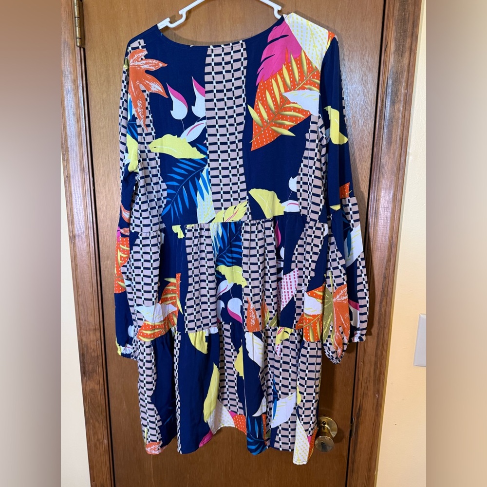 Source Unknown Vibrant Multicolor Midi Dress - image 4